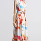 Robe à lacets imprimée à col polo pour femme