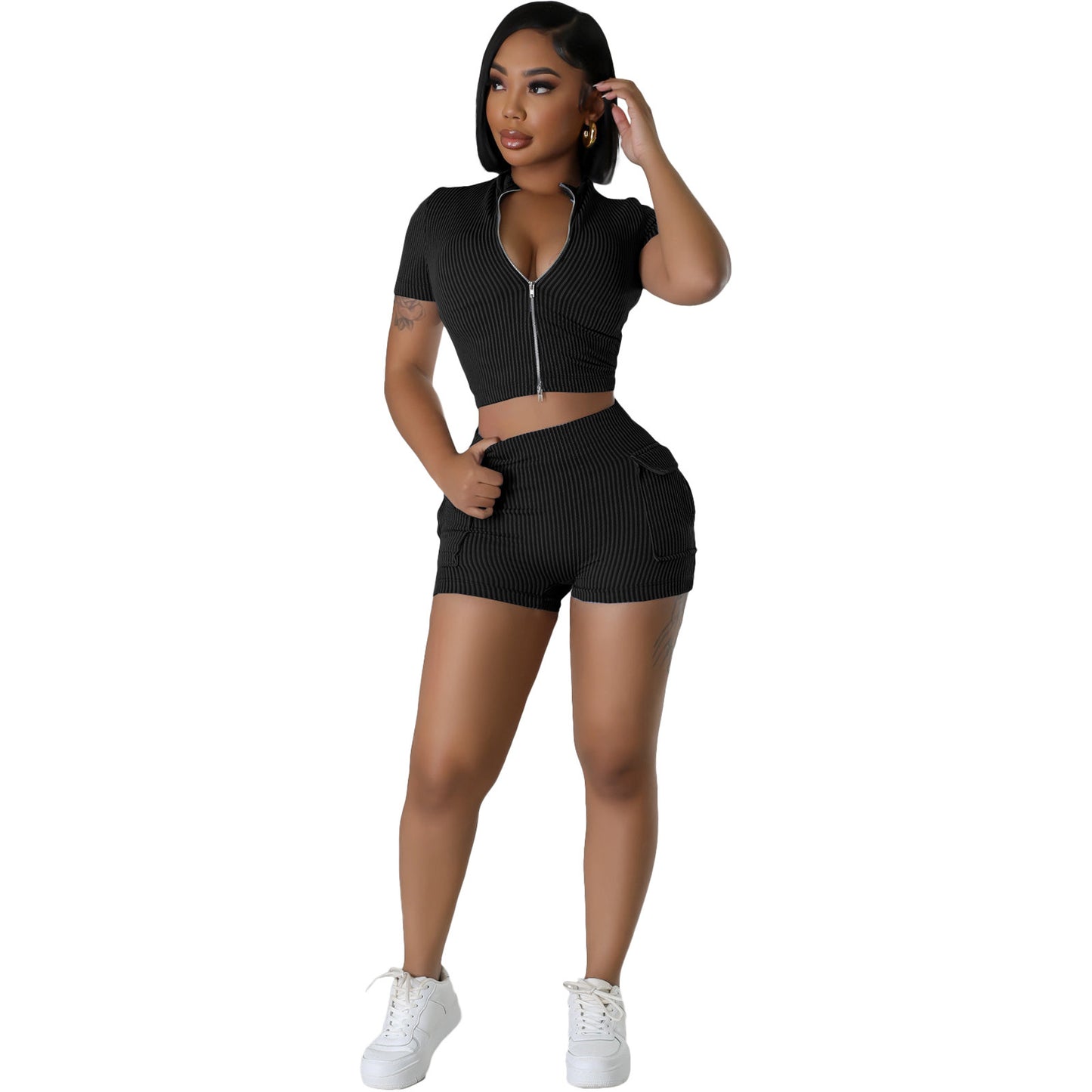 Fashion Two-way Zipper Casual Suit
