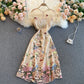 New Heavy Industry Dress Embroidered French Elegant Round Neck Short Sleeve Retro Foreign Style Embroidered Fairy Skirt