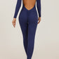 Fitness Exercise Long-sleeve Zipper Nude Feel Yoga Jumpsuit