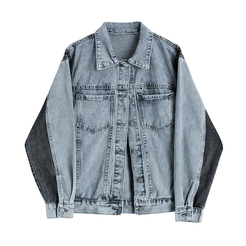 Women's Contrast Color Stitching All-match Thin Denim Jacket