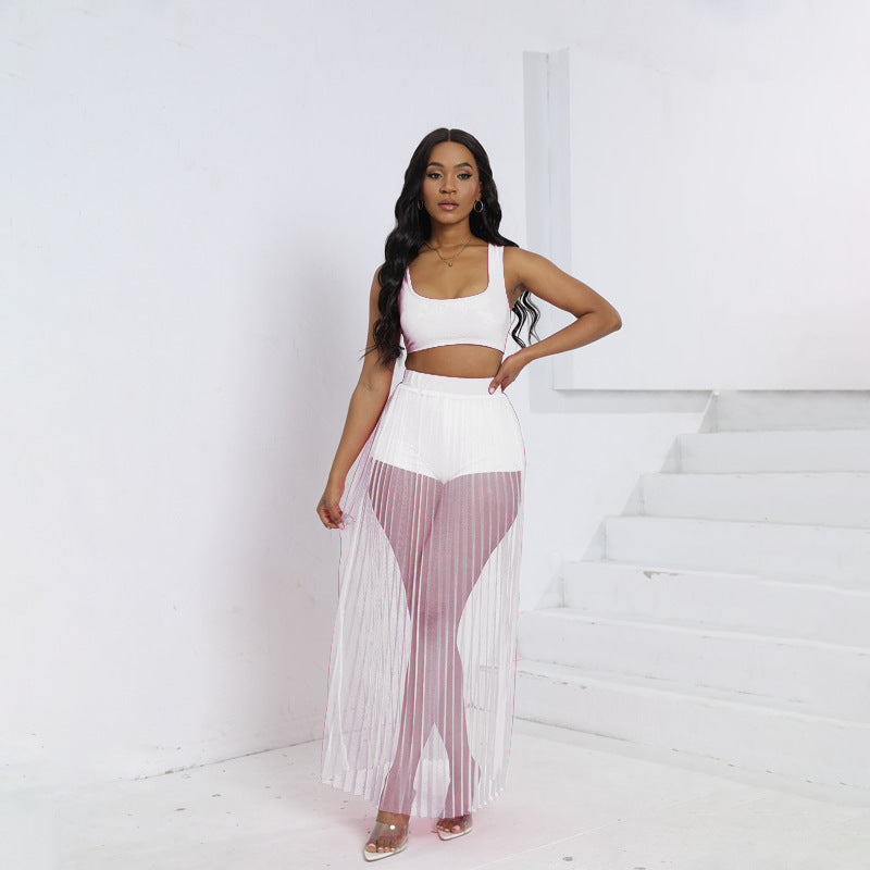 Women's Wear Vest Skirt Shorts Three-piece Set