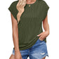 Solid Color Stripe Bat-sleeve T-shirt Summer Casual Loose Vest Tank Womens Clothing