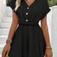 Women's Batwing Sleeve Kinked One-piece Shorts