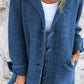 Lapel Single Breasted Cardigan With Pockets Fashion Color Solid Mid-Length Outwear Coat Womens Clothing