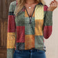 Square New Print Polo Shirt Long Sleeve Women