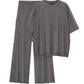 Casual Short Sleeve Pullover Top Wide Leg Pants Casual Suit