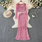 Hip-wrapped Skirt Evening Dress Two-piece Set