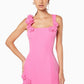 Flower Spaghetti Strap Sleeveless Backless A- Line Dress