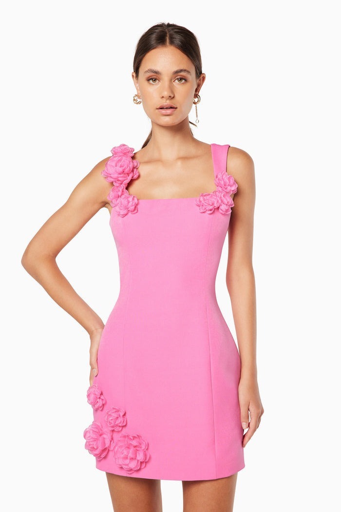 Flower Spaghetti Strap Sleeveless Backless A- Line Dress