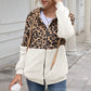 Women's Leopard Panel Winter Coat Top