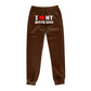 Pantalon imprimé « J'aime mon copain » Pantalon de survêtement décontracté pour homme et femme Pantalon de sport