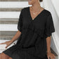 Robe décontractée en jacquard à boules de poils pour femme