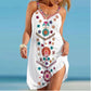 Robe ample décontractée sans manches à imprimé floral, gilet, jupe