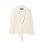 Thin Scarf Lapel Blazer Straight-leg Pants