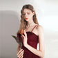 Robe de mariée pour femme, jupe mi-longue rouge