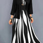 Geometric Print Plus Size Dress Long Sleeve Top Coat Long Skirt Two-piece Set