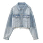 Denim Color Matching Short Jacket