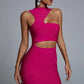 Bandage Evening Dress Sleeveless Waist-baring Dress