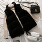 Gold Velvet Cotton Women's Short Loose Padded Vest