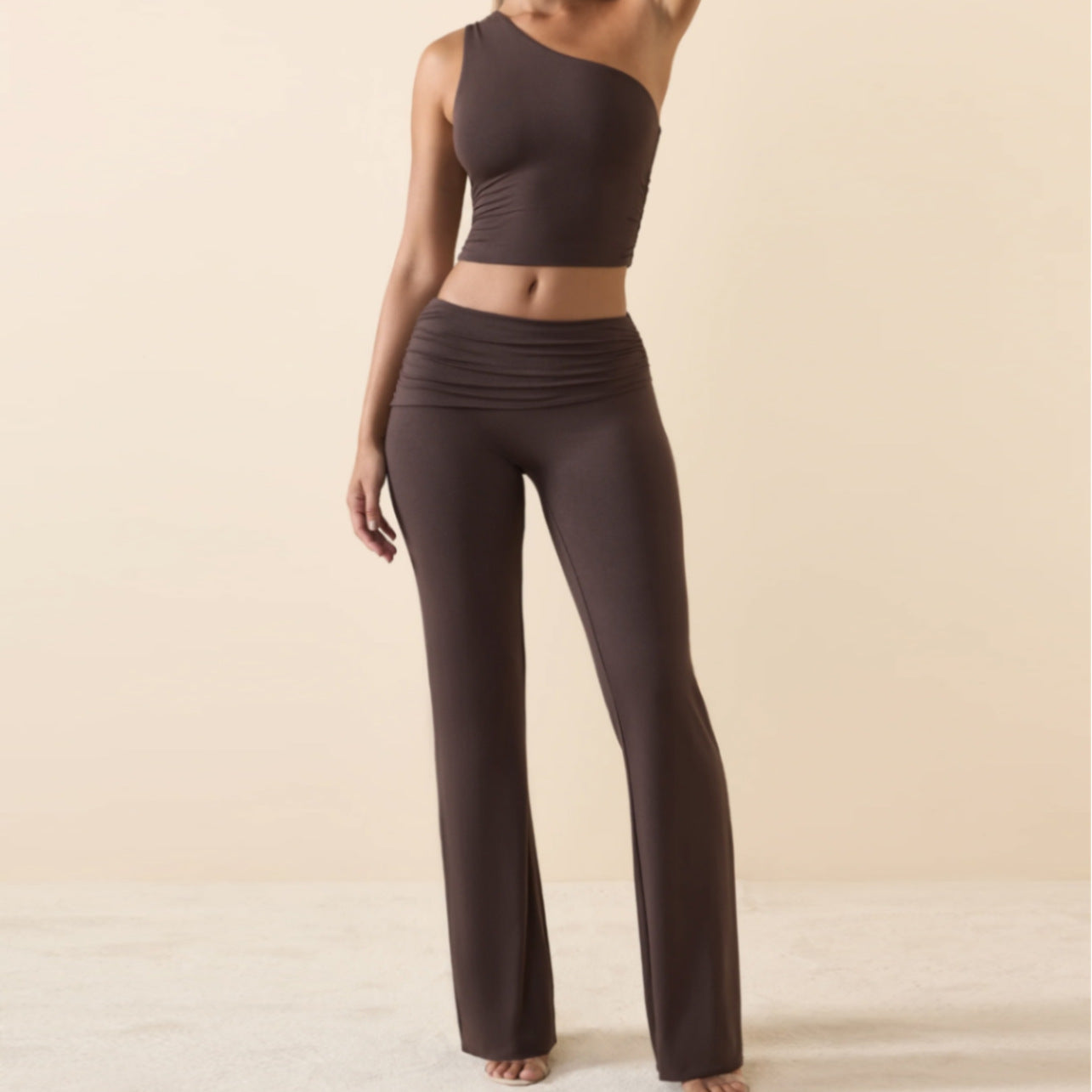 Oblique Shoulder Sports Breathable Slimming Suit