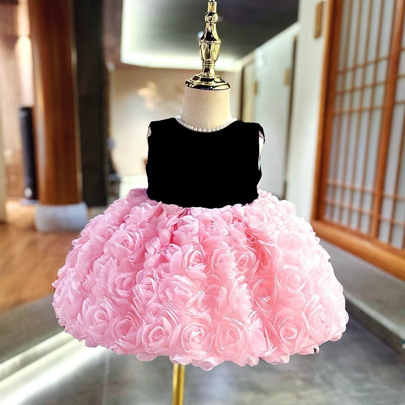 Girls' Summer Dress Color Matching Polyester