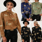 Leopard Print Shirt Long Sleeve Pullover Shirt Top