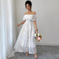 Resort-style French Ruffled Off-shoulder Womens Dress