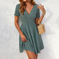 Knitted Embroidered Hollow Cross-collar Stretch Dress