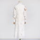 Lapel Long Lantern Sleeve Mid-length With Embroidery Dress