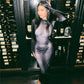Women's Fashion 3D Body Print Round Neck Long Sleeve Slim Hip Bag Dress