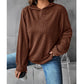 Sweat-shirt à capuche décontracté à manches longues et couleur unie pour femme, collection automne