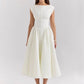 Backless Crew-neck Sleeveless Tank Dress Womens Midi Dress