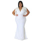 Women's Plus-Size Tassel V-Neck Long-Sleeve Slim-Fit Dress