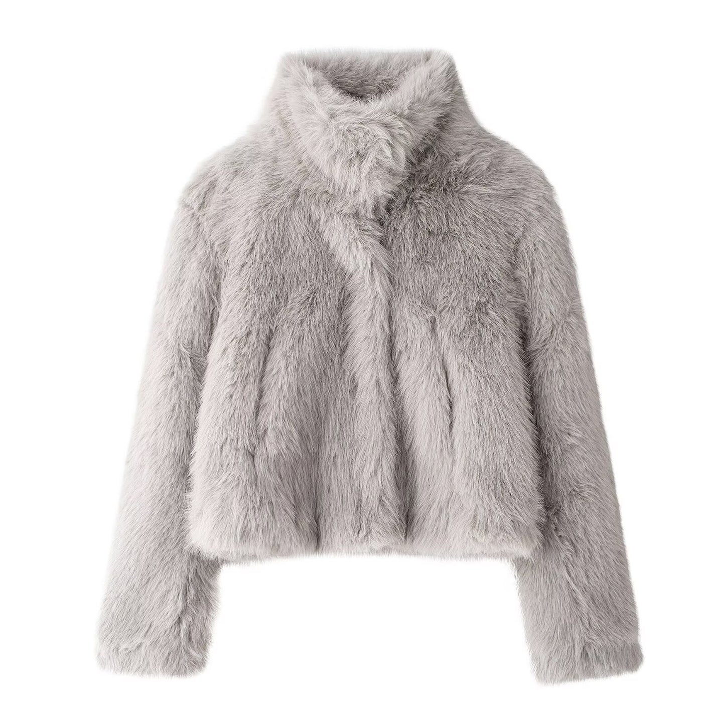 Manteau en fourrure de cuir simple et tendance pour femme
