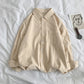 Fashionable Loose Plus Fat Plus Size White Handsome Shirt