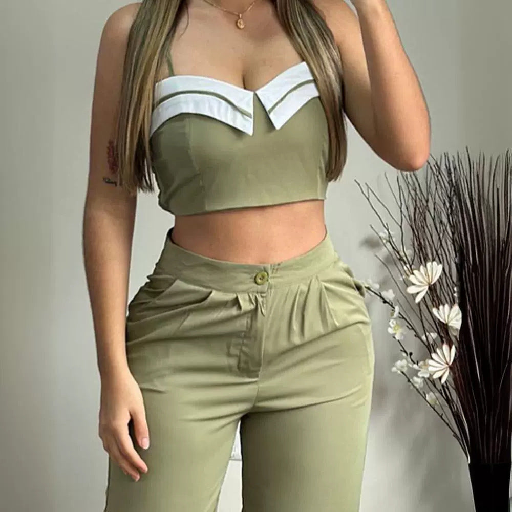 Vêtements de loisirs à rayures de couleur contrastée