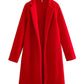 Women's Casual Woolen Lapel Non-buckle Overcoat Coat