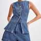 High Waisted Women's Suit Denim Shorts