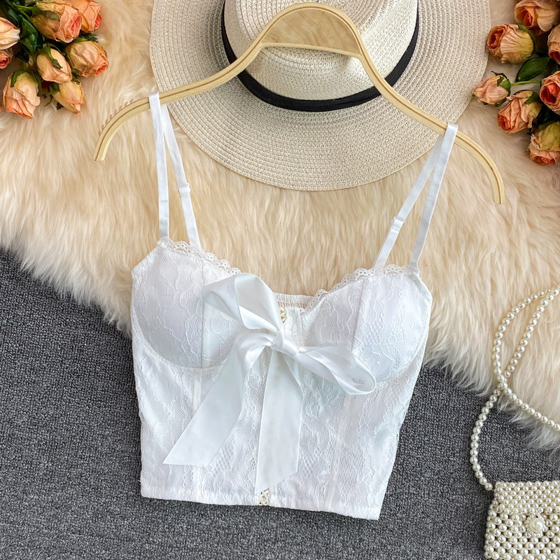 Lace Camisole With Slim Eyelashes And Beautiful Back