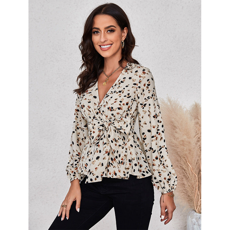 Women's V-neck Slim Fit Slimming Long Sleeves Top