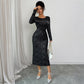 Elegant Simple Style Long Sleeve Dress Women's Clothing