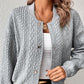 Comfortable Loose Jacquard Stand Collar Single-breasted Top