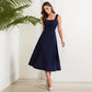Sleeveless Solid Color Casual Fashion Suspenders Long Dress