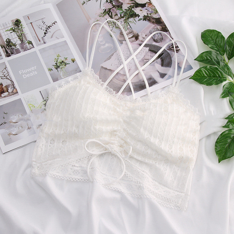 Drawstring Lace Wrap Chest Strapless Vest