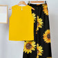 Womens Sleeveless Irregular Tank Top And Pants Fashionable Printed Two-Piece Set