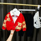 Costume garçon simple et tendance à imprimé ours