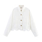 European And American Style Hollow Embroidered Jacket Wide Leg Trousers
