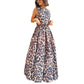 European And American Leisure Leopard Print Top Skirt Two-piece Suit