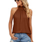 Summer New Women's Pure Color Halter Lace-up Vest